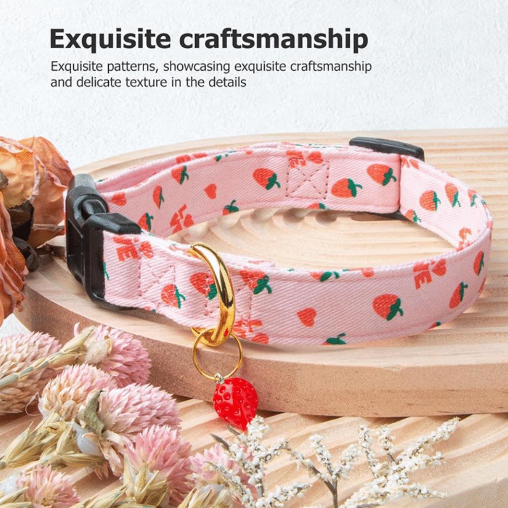 Soft Dog Strawberries Collar Fruit Print Cat Watermelon Collar Durable Pet Chain  Pet Accessories