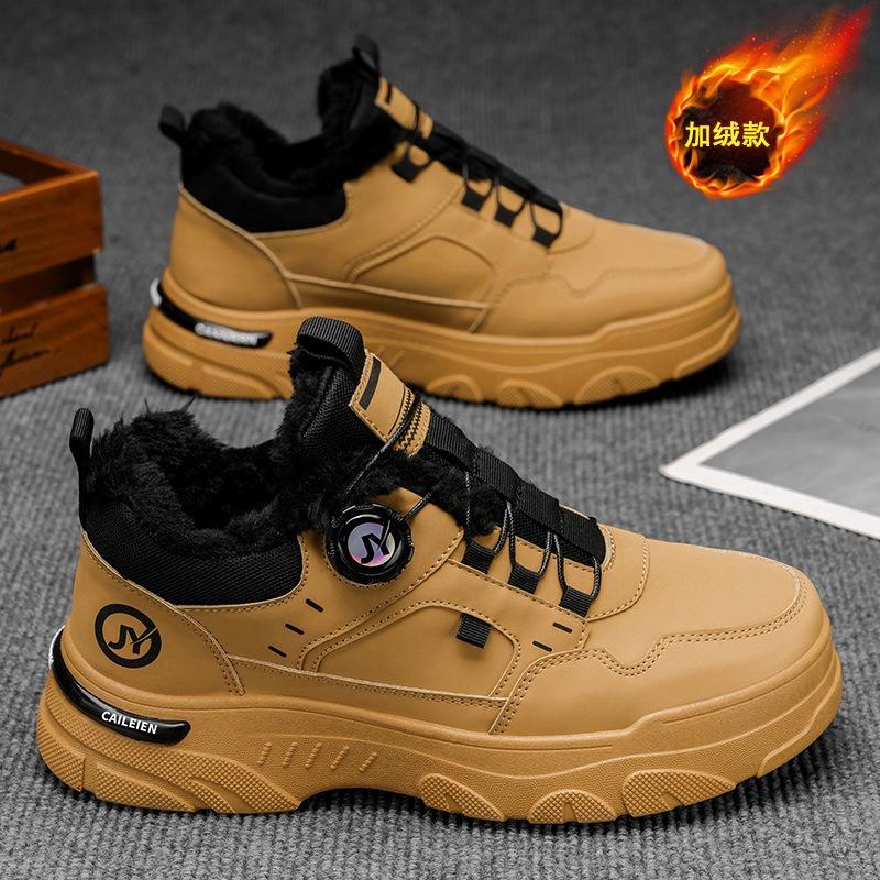 Winter velvet Martin boots men's shoes retro tooling shoes trendy versatile board shoes thickened warm short boots cotton shoes