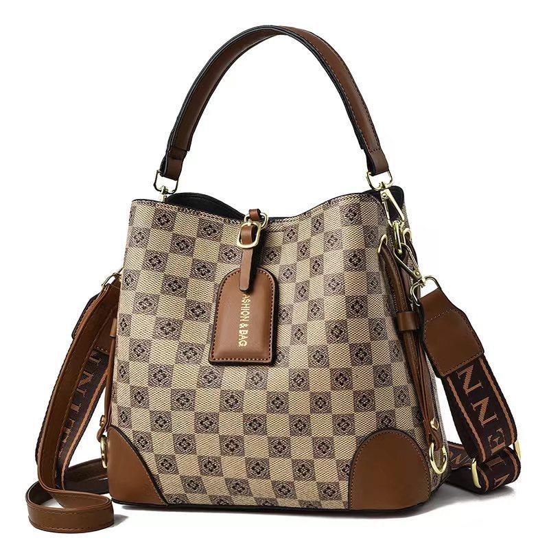 

Новая сумка-ведро большой вместимости с цветочным принтом, универсальная атмосферная сумочка, ретро, легкая роскошь, на плечо, кроссбоди