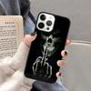 Custodia per Telefono Dito Medio Scheletrico per iPhone 16 15 SE2020 6 7 8 Plus per Apple 13 11 12 14 Mini Pro Max Cover coque Shell