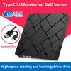 Typec+USB 3.0 Externes Blu-Ray-Laufwerk CD24X High-Speed-Laufwerk Werkzeuge Und Brennschreiber-Adapter DVD CD Extern Multifunktion A3Y9