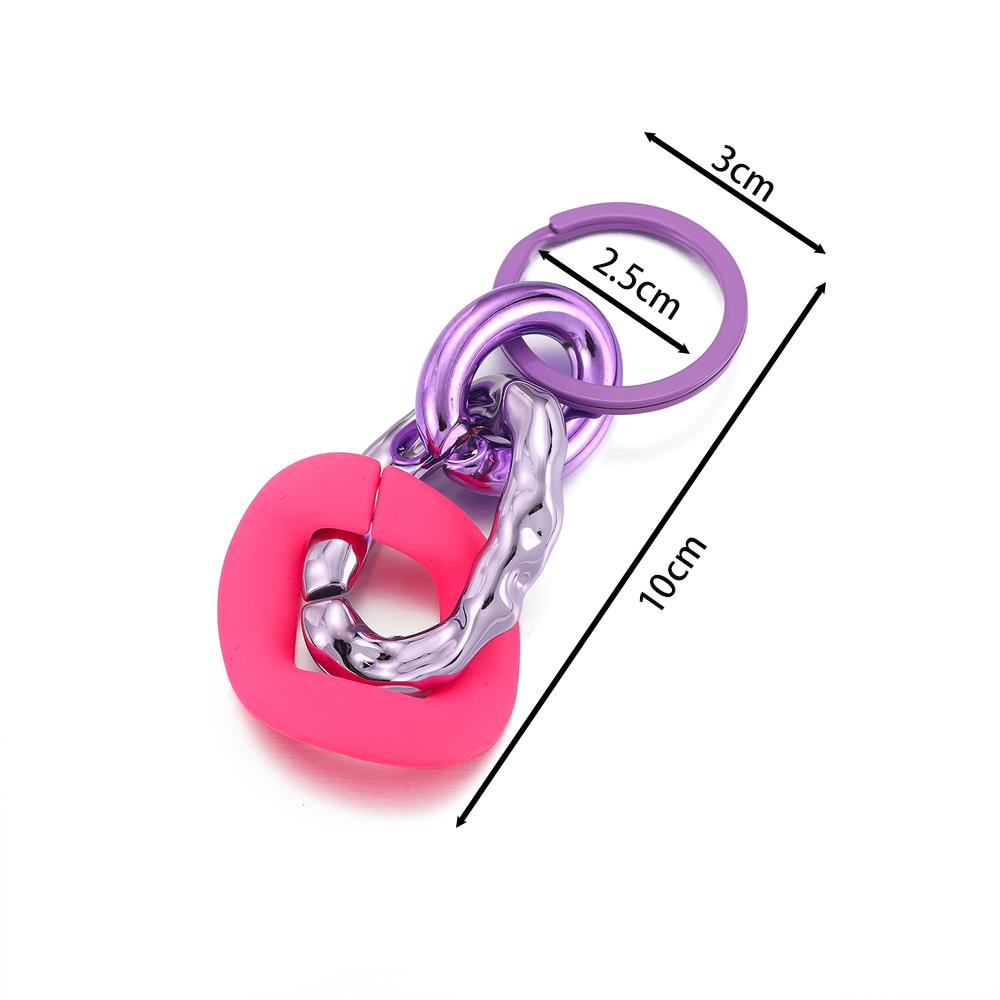 1pc Colorful Acrylic Links Chain Keychain Handmade Car Key Ring for Women Men Handbag Accessories DIY Friendship Gifts