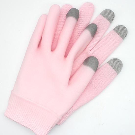 1 Pair Reusable Moisturizing Gel Gloves Touchscreen Hand Care Gloves for Dry Skin Washable Comfortable Cotton Blend Gloves