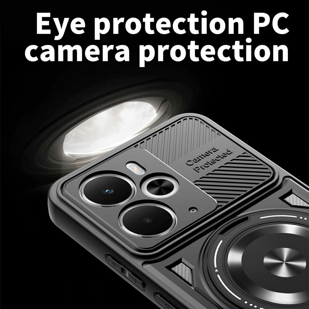 Dla Realme 14 5G Etui Magnetyczne Obrotowa Podpórka TPU+PC Pokrowiec na Telefon