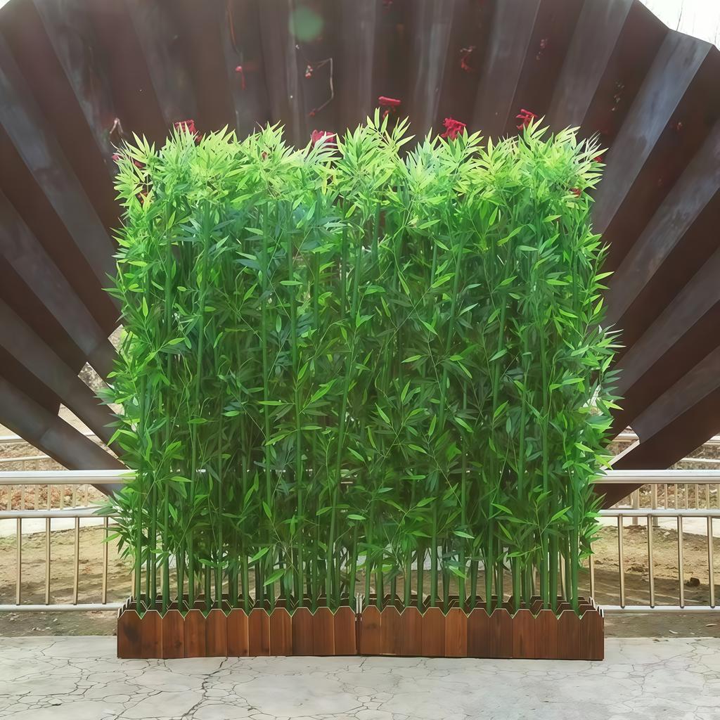 6pcs Simulation Bamboo Indoor Decoration Encrypted Plastic Fake Bamboo Partition Screen Outdoor Artificial Bamboo Simulation Plant Landscaping