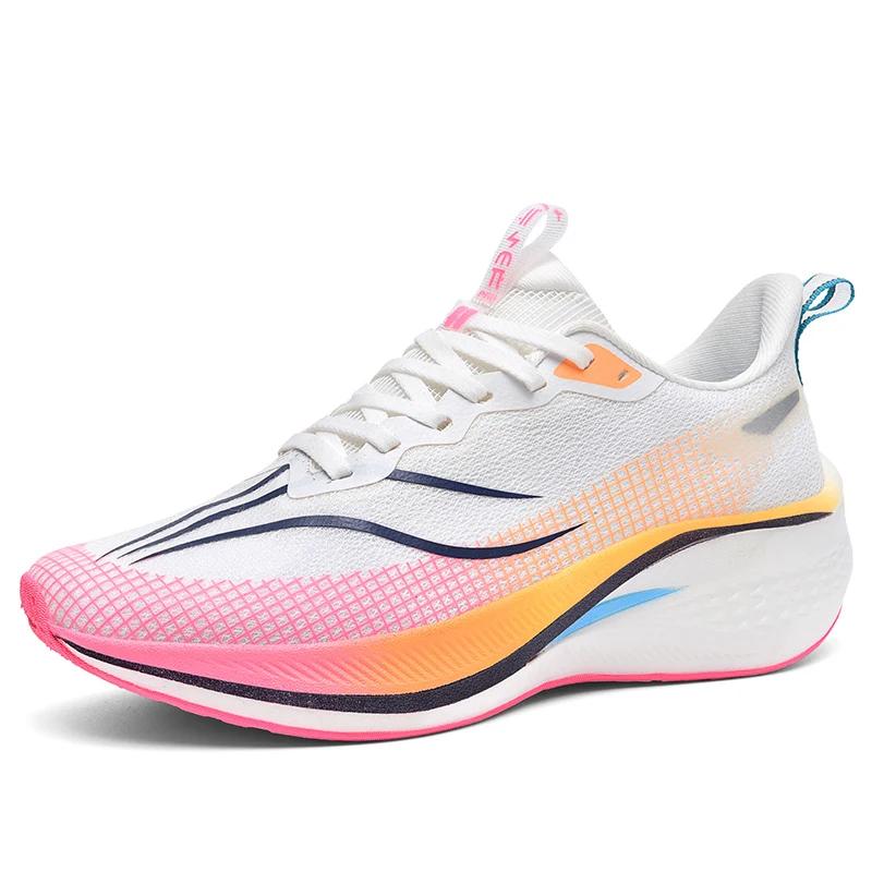 Couple Style Scrub Sound Carbon Plate Racing  Shock-Absorbing Running Shoes Sports Professional Men's and Women's Sports Shoes