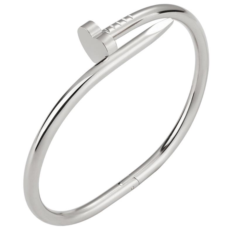 Elegant Slim Waist Titanium Steel Bracelet with Diamond Inlay, 18K Gold, Women's Niche Design