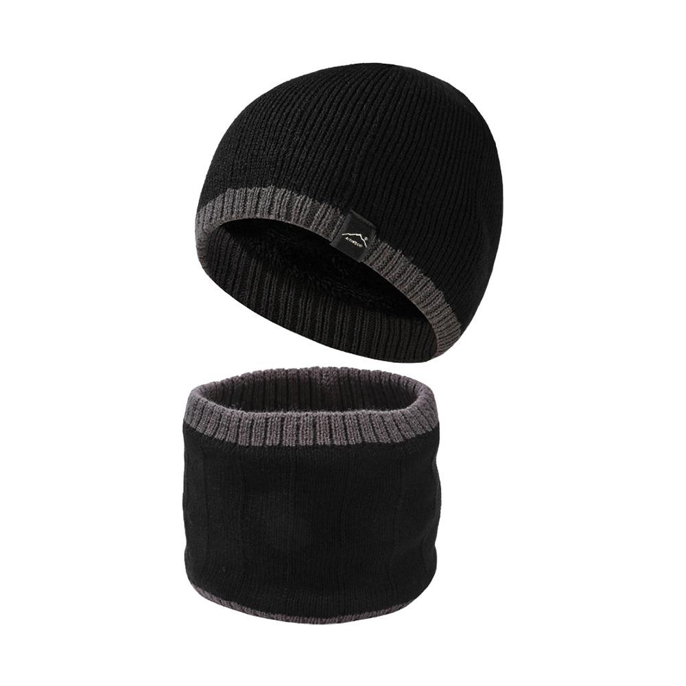 

Neck Protection Skullcap Warm Men s Knitted Hat Fashion Beanies Winter чорний