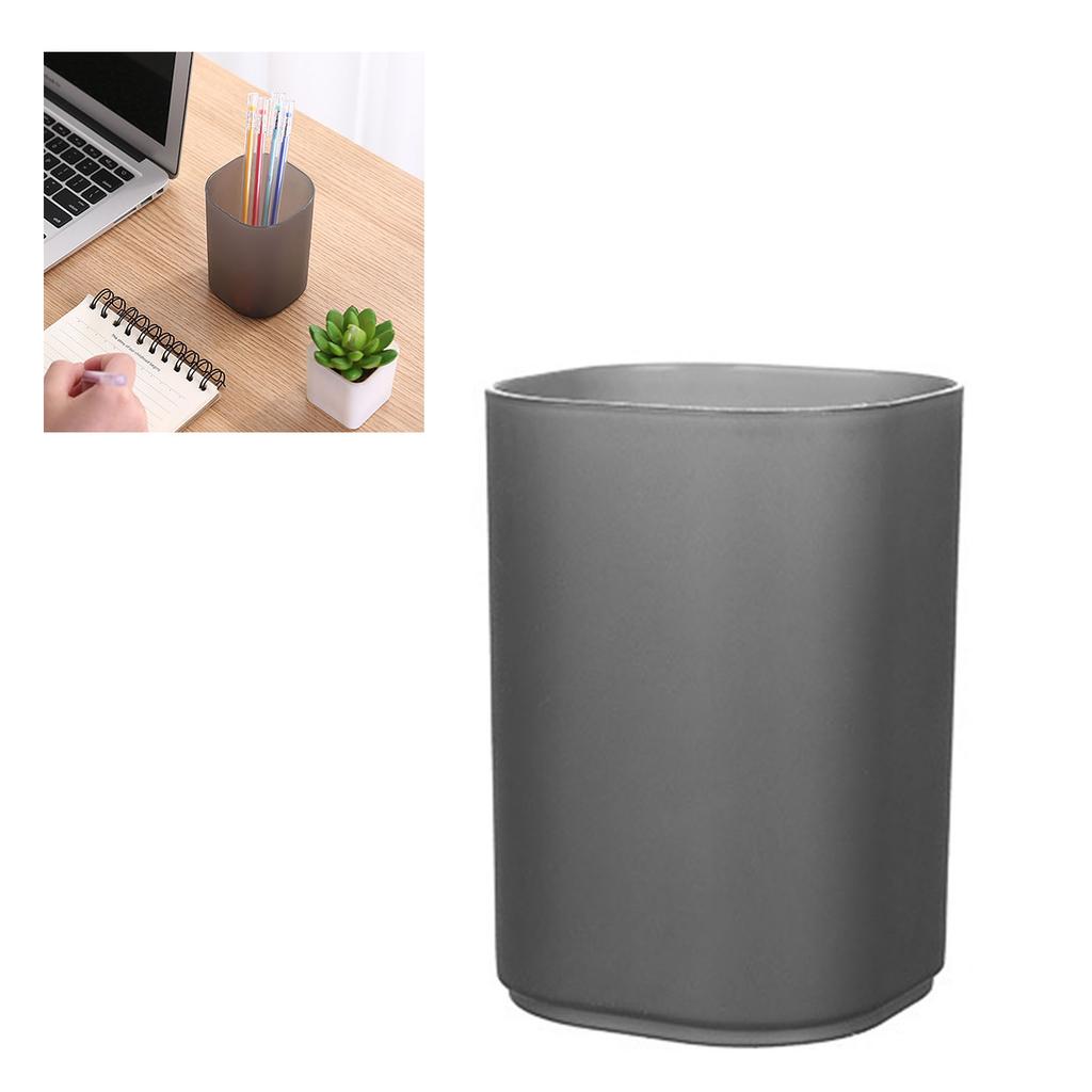 Pen Holder Transparent Frosted Finish Pencil Holder Space Saving Multifunctional Pen Holder Cup for Desktop School