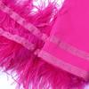 Women's 2025 Korean Style Shawl Collar Jacket with Ostrich Feather Spliced Design