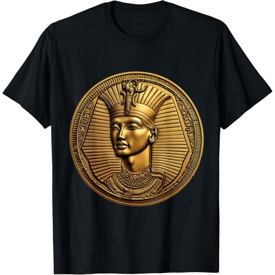 

egypt ancient golden pharaoh coin sphinx egyptian T-Shirt(4) XXXXXL чорний