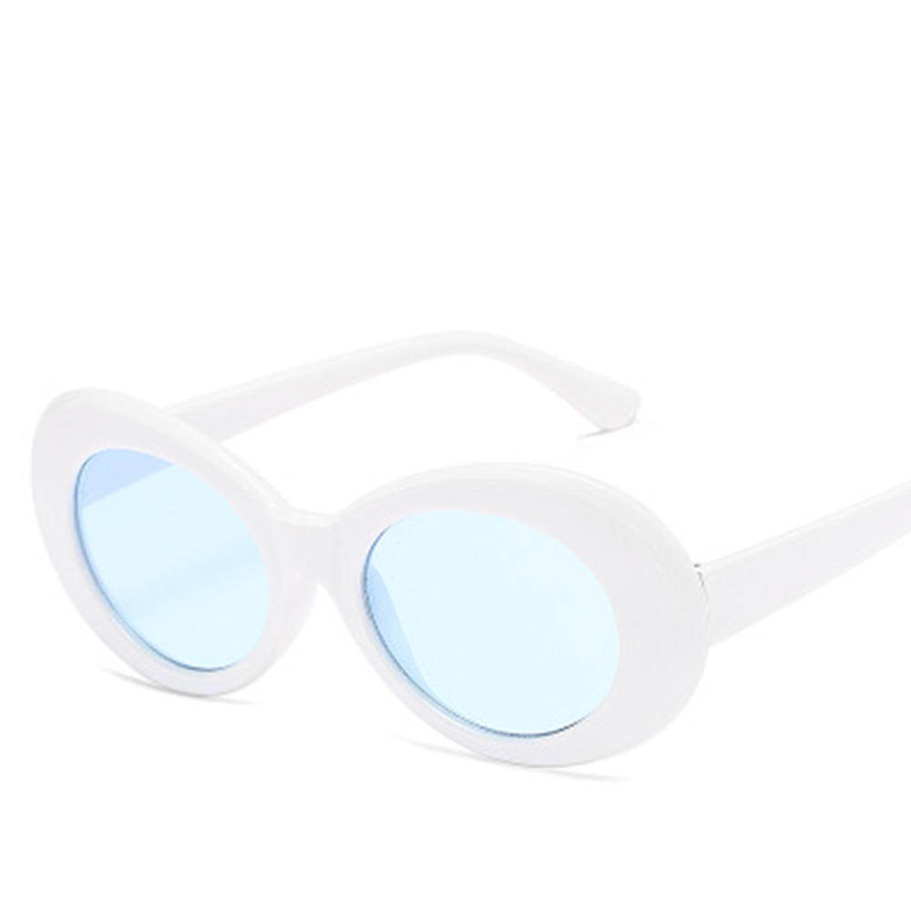 

Kurt Cobain Retro Oval Sunglasses Man Vintage Fashion Brand Sun Glasses Classic White Black Lentes De Sol Mujer As in the picture