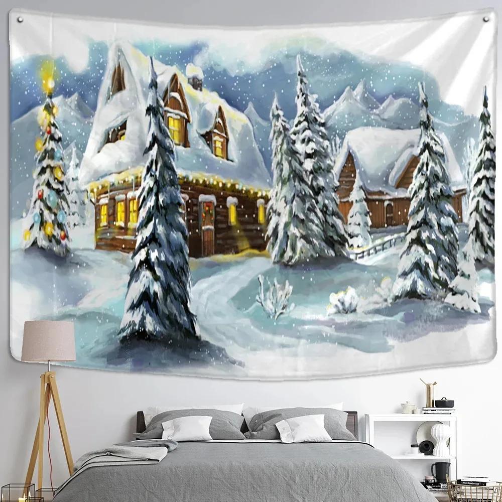 Christmas Snow Pattern Decorative Tapestry Home Living Room Bedroom Wall Decor
