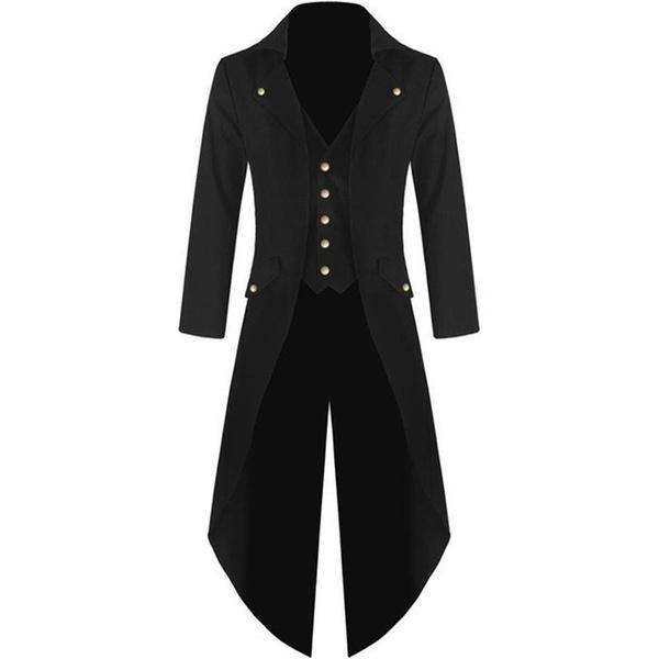 Men's Coat Solid Color Fashion Steampunk Retro Tuxedo Men's Uniform