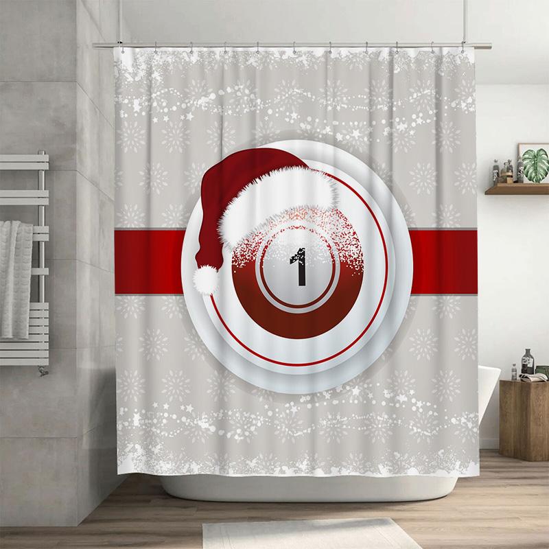 

Tu Elegant Snowflake Winter Shower Curtain Waterproof Festive Holiday Bathroom Decor Christmas Pattern Fabric Backdrop Vintage S W60H190(CM)-1 Pcs