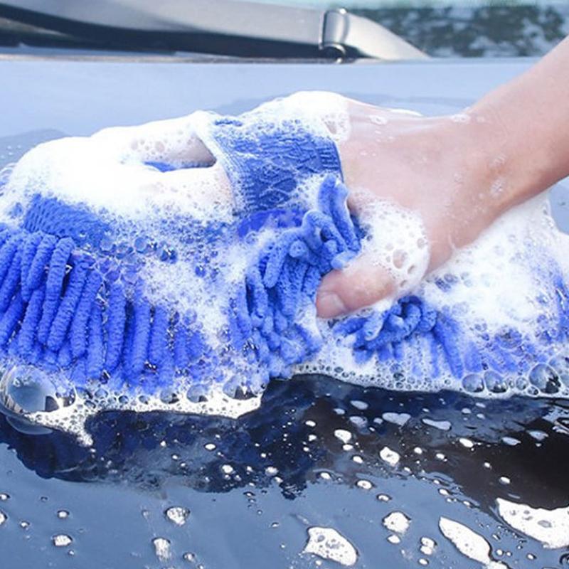 1/2pcs Car Cleaning Brush Cleaner Tools Microfiber Car Washer Sponge Cleaning Washing Towel Auto Gloves Car Washing Accessories