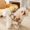 Autumn and Winter Korean Version of Bear Plaid Dog Cat Two-legged Down Jacket Than Bear Small Dog Teddy Plaid Pet Clothes