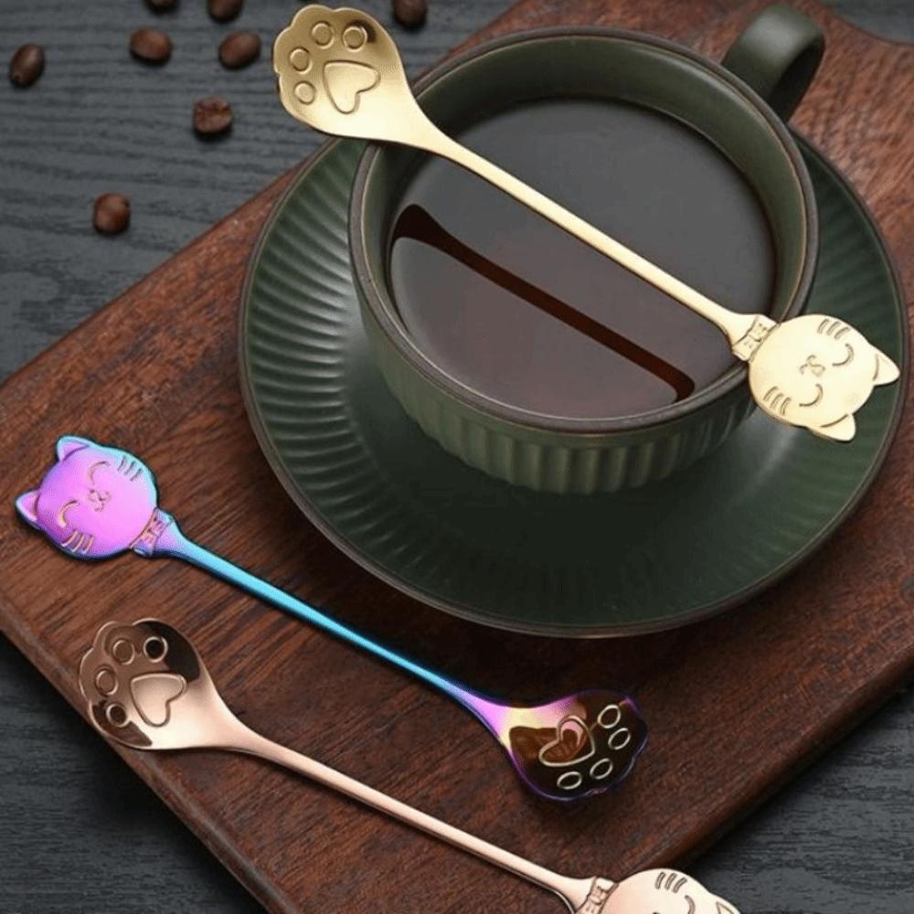 Stainless Steel Coffee Spoon Paw Design Stirring Spoon Cute Ice Cream Spoon  Tableware