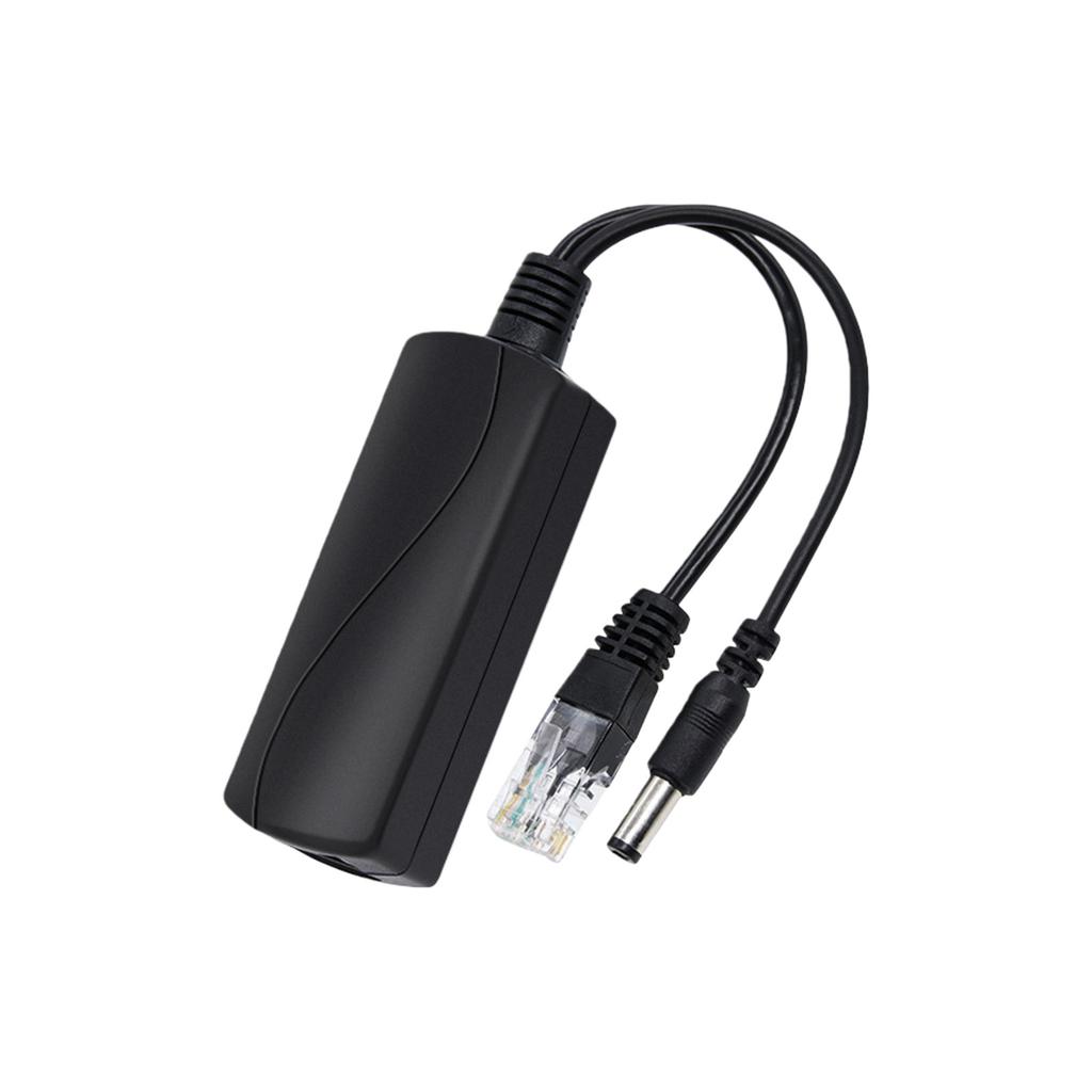 POE Splitter DC5.5 x 2.5mm Plugs 48V to 12V Voltages Converter for Cameras Plastic Housing Overcurrent Protections