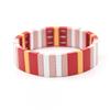 Geometric Enamel Bracelet With Rainbow Beads Multi-Layer Stackable Alloy Bangle Couples Unisex Jewelry