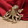 Bronze Octopus Tea Pet Ornament - Solid Handheld Desktop Decor & Gift