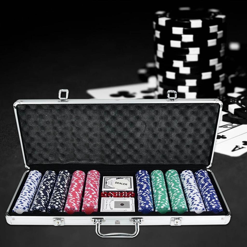Chips Set Texas Cards Poker Dice Decks Set Accessories for Casino Game 500pcs