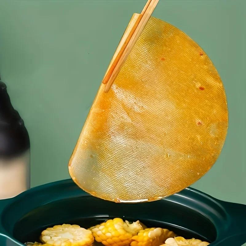 100 Pezzi Carta Assorbente per Olio per Cucina, Pellicola Rotonda per Zuppa e Fritti Carta Assorbente per Cibo Carta Filtro Schiuma d'Olio per Cucinare Cibo Fritti