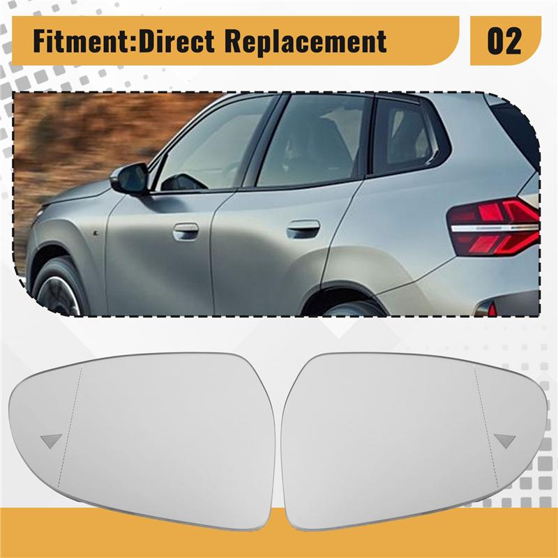 A58X-Rear Mirror Glass Heating Function For BMW X3 F25 G01 G08 2014-2024 X4 F26 G02 X5 F15 G05 X6 F16 G06 X7 G07 Blind Spot Warn