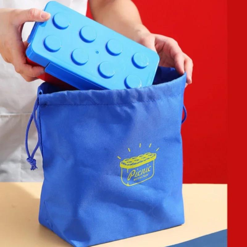 Creative Lunch Box Color Building Blocks Bento Box For Children's Student Portable Outdoor Picnic Fruit Salad Tableware