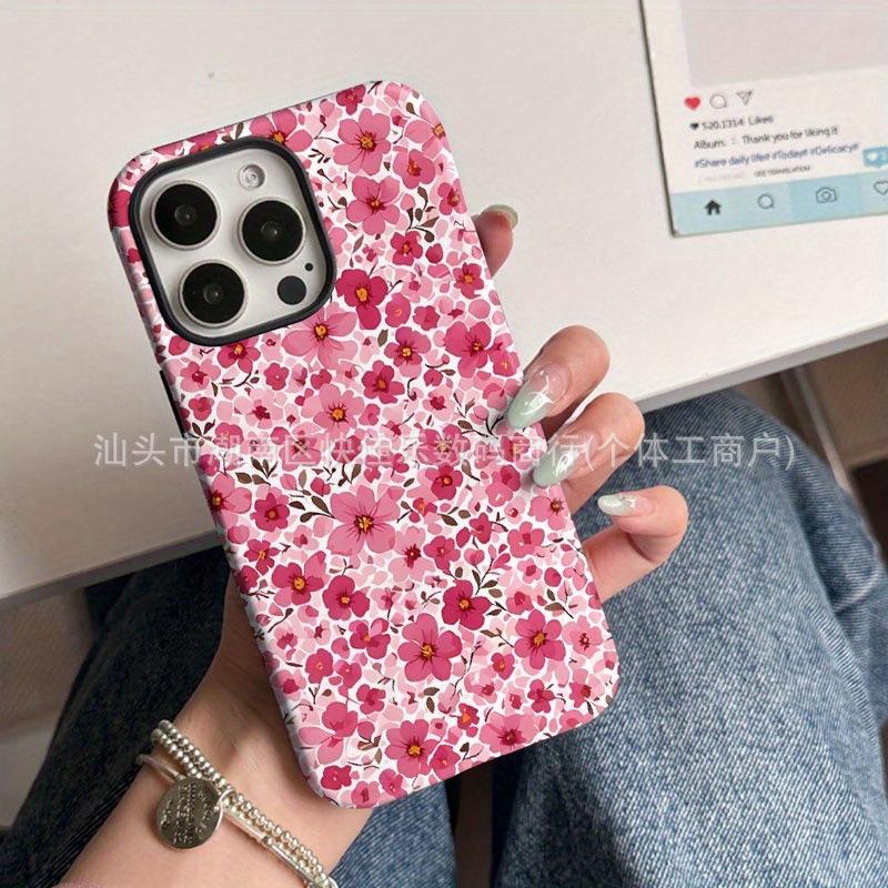 Small floral film mobile phone case is suitable for Apple 16promax glossy iPhone17 girl 15plus/14/13