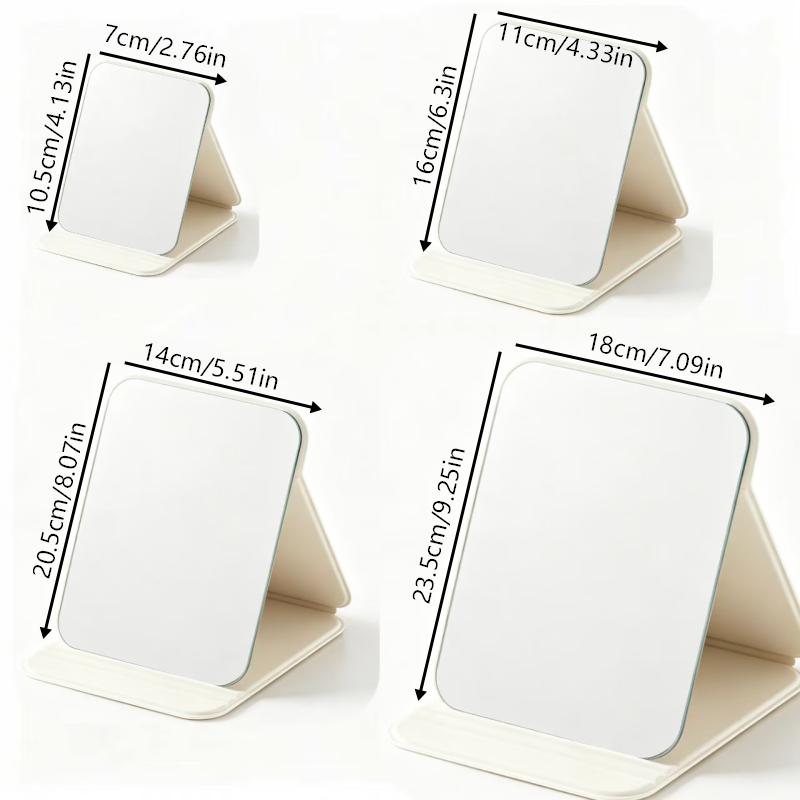 1PC Cute Portable Personal Makeup Mirror Solid Color PU Leather Foldable Makeup Mirror Handheld Compact Pocket Mirror Home