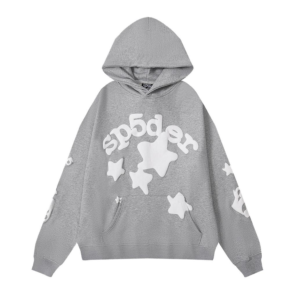 2023 autumn and winter new cross-border sp5der multi-color foam stars, casual hooded sweater, same for men and women