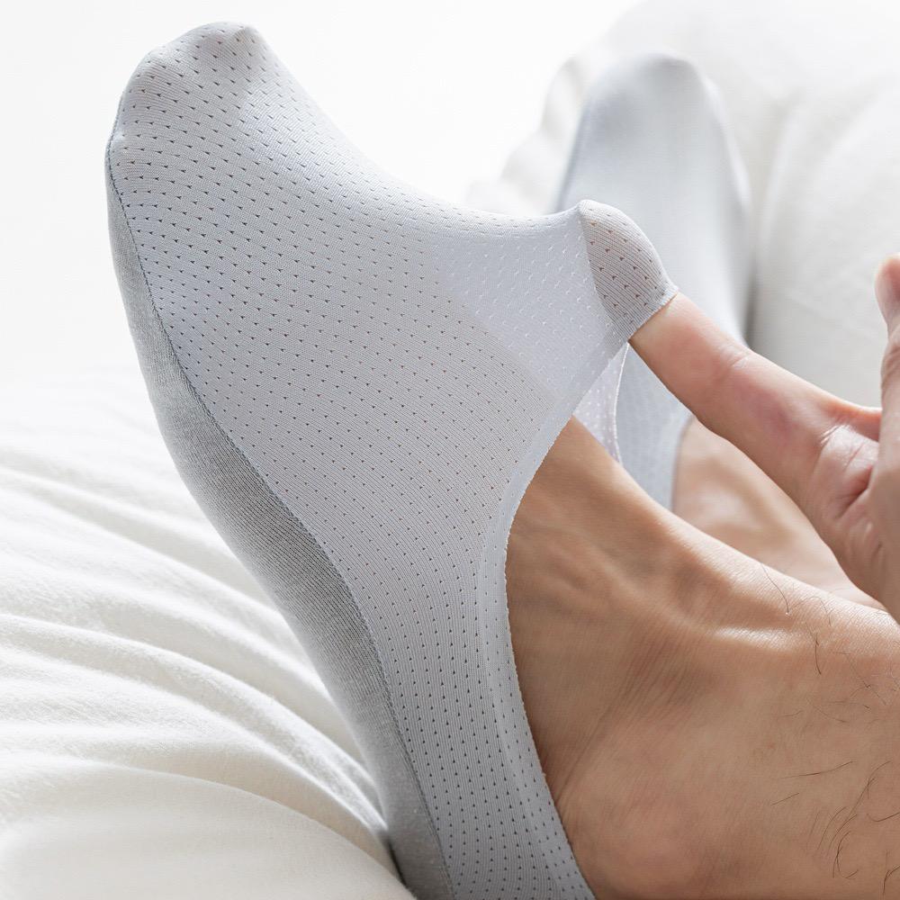 Men Socks Spring Summer Mesh Net Breathable Thin Cool Solid Color Elastic Japanese Style Colorful Non Slip Invisible Socks