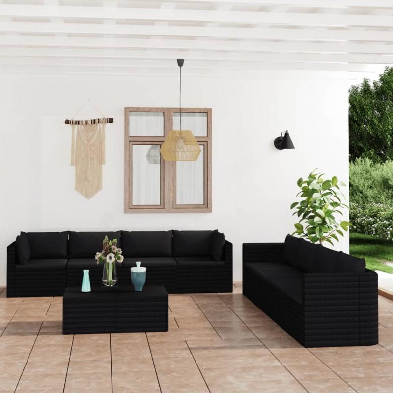 Day and Night - Day and Night Garden Furniture Set 9 Pieces and Black Synthetic Rattan Cushions