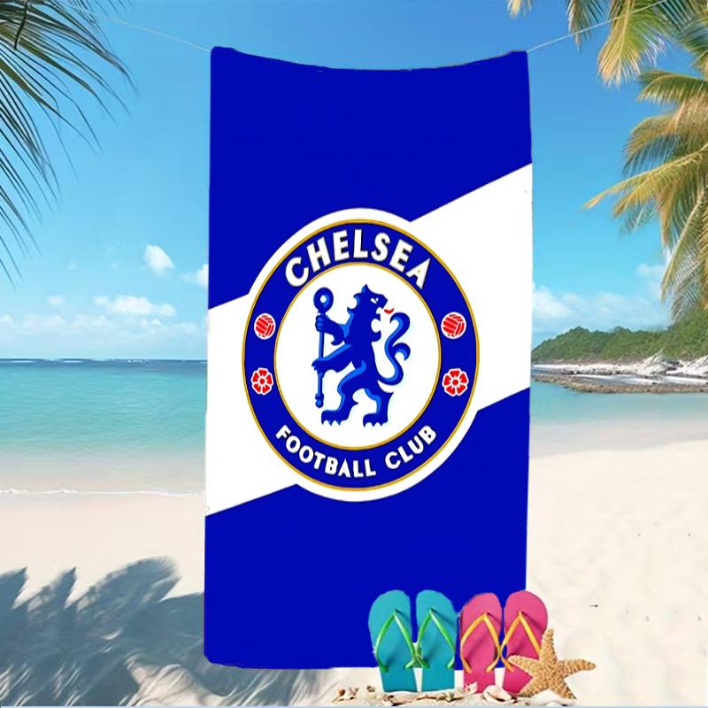Beach Towel with Chelsea FC logo Pattern - soft,absorbent,machine washable Lightweight&Modern,swimming,Travel Essentials