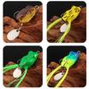 1Set Frog Soft Lure Tube Bait Plastic Fishing Lure With Fishing Hooks Topwater Ray Frog Artificial 3D Eyes