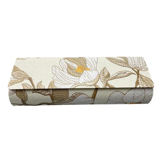 Daily Eyeglass Storage Organizer Magnetic Glasses Case, with Closure, Embroidered Hard Shell Portable Reading Box for Sunglasses And Myopia Spectacle