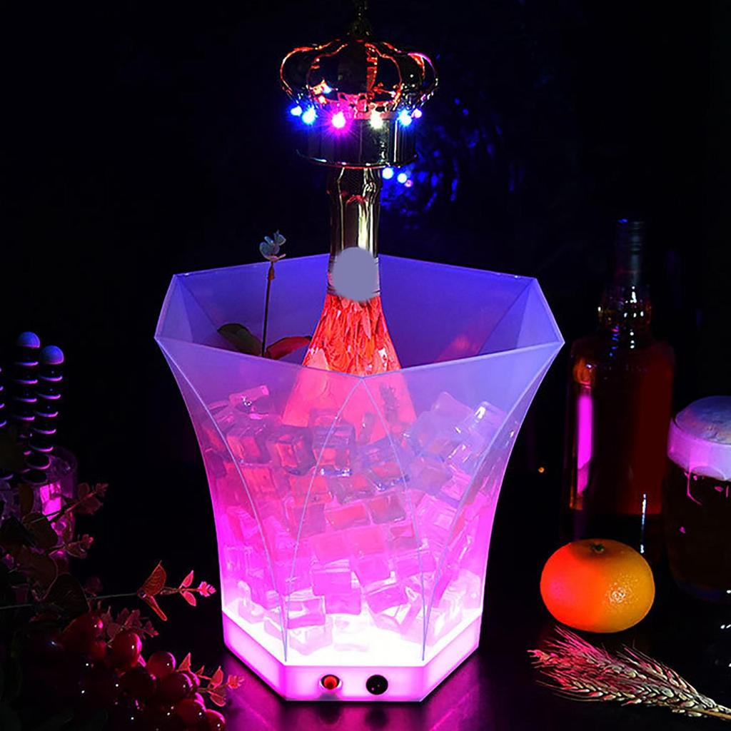 Buy LED Wine Ice Bucket 5L Large Capacity Battery Powered for Champagne