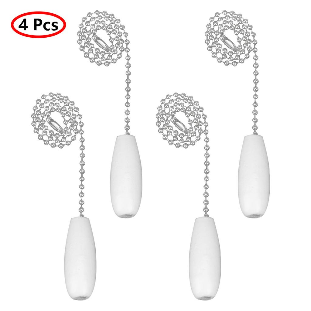 Wooden Ceiling Fan Chain Pulls 4Pcs: Pendant Pull Chain Extension for Ceiling Light Lamp Fan Replacement