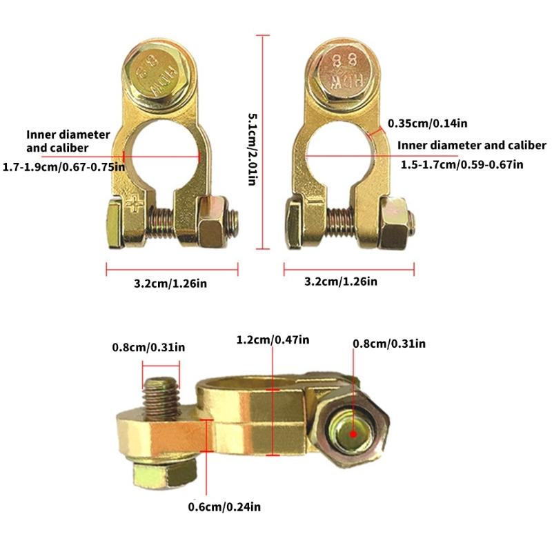 High Conductivity Brass Battery Connectors Automotive Battery Clamps Ensures Reliable Current Transmission for Vehicles