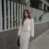 European and American Style Round Neck Short Fashion Coat with Button Accents - Autumn Collection