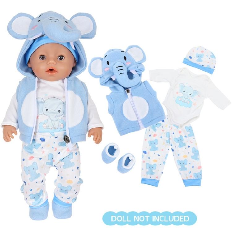Fleece Winter Outfit Für 18 Zoll Mädchenpuppen Weicher Plüsch Cartoon Kostüm Warme Spielkleidung