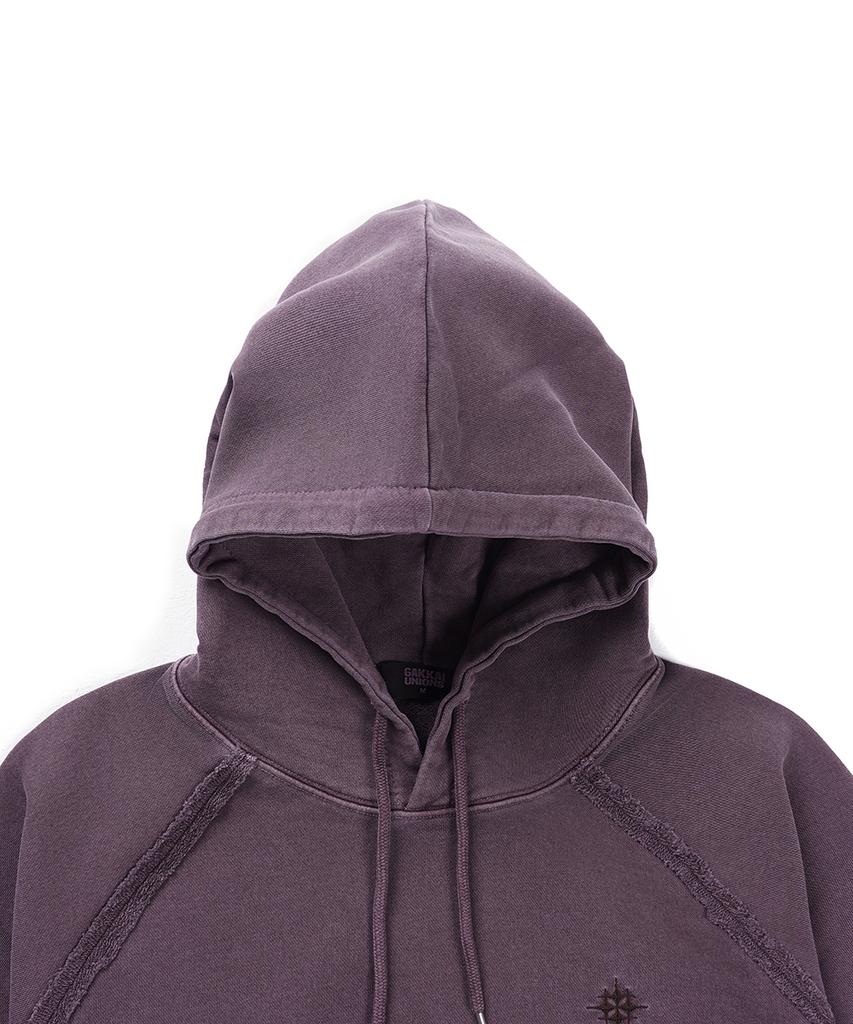Out-Cut Raglan Pigment Hoodie Ash Purple