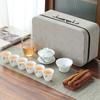 White Porcelain Tea Art Teaching Tea Set Travel Portable Bag Ceramic Kung Fu Tea Set Tea Artist Training Examination