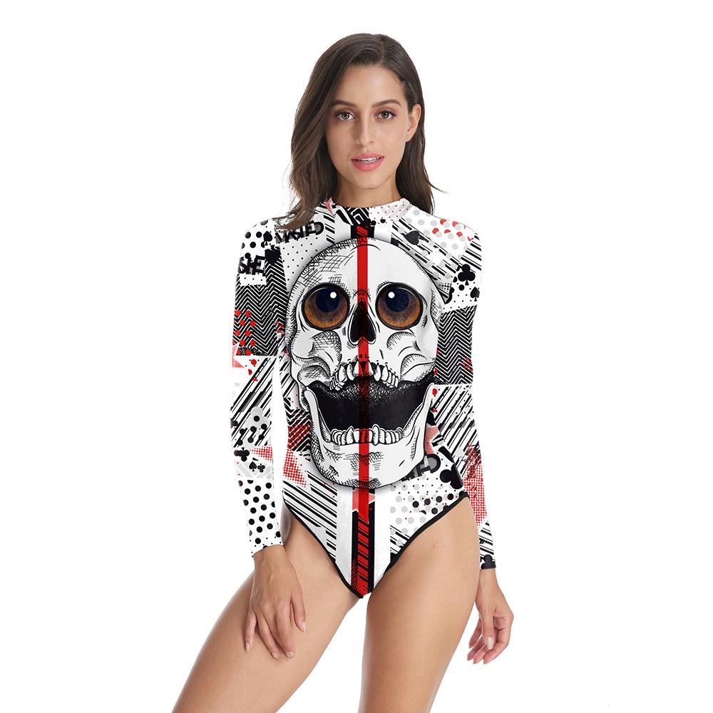 

Модный женский новый жилет на Хэллоуин женский купальник цифровая печать черепа L/XL