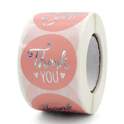 100-500pcs Rainbow Laser Thank You Stickers 1inch Small Business Stickers Adhesive Labels for Boutiques Wrapping Supplies