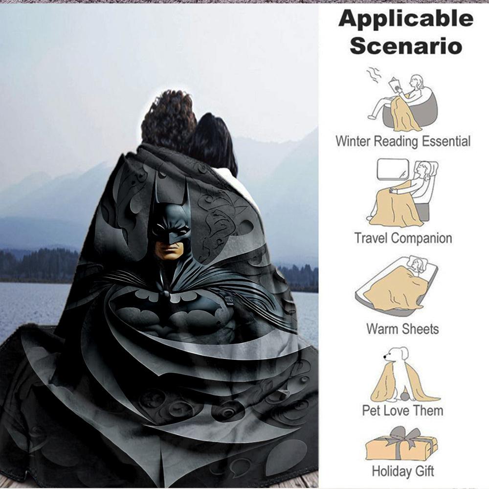 1 stuks Batman, Superhelden Deken Lichtgewicht Flanellen Plaid Voor Bank, Bed, Reizen, Kamperen, Woonkamer, Kantoor, Bank, Stoel, En Bed