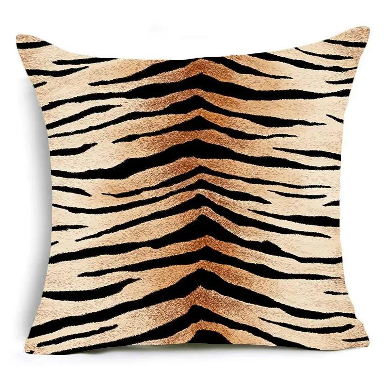 Home Decor Animal Print Pillow Cover Leopard Tiger Zebra Cattle Snake Cushion Cover Home Sofa Chair Decor Pillowcase 45X45Cm