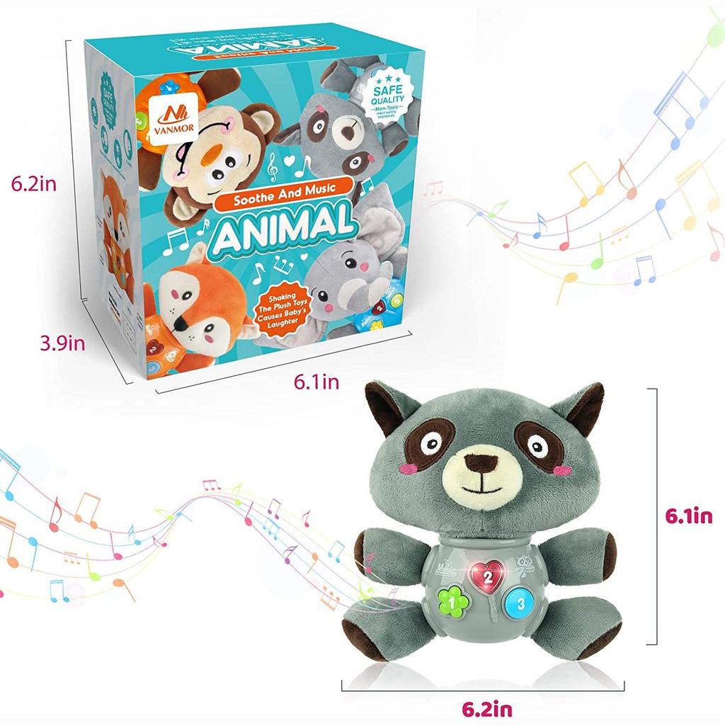 Brinquedos de pelúcia para bebês, elefantes de pelúcia, brinquedos musicais de pelúcia para bebês, brinquedos musicais, presentes para crianças de 0, 3, 6, 9, 12 meses