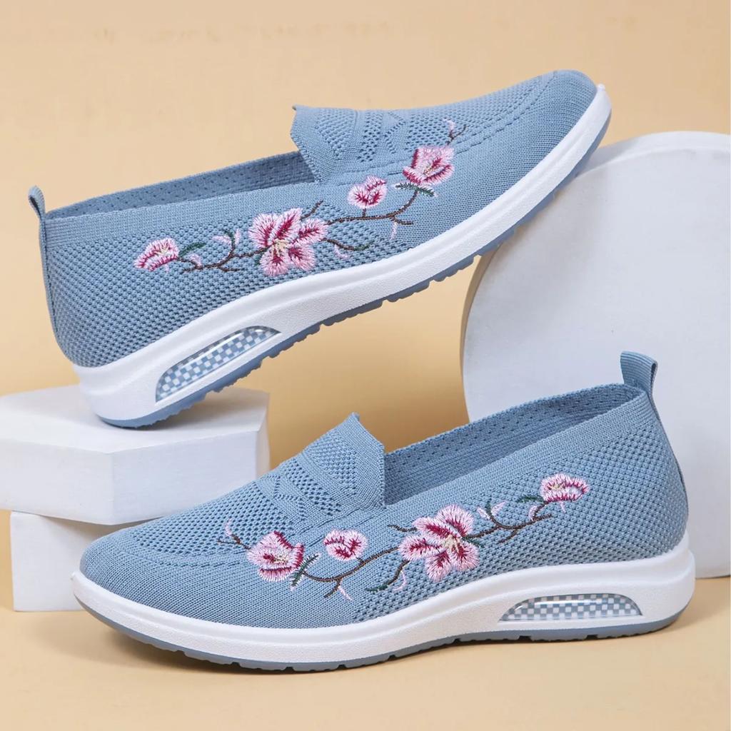 Spring new women's sports shoes, fashionable, breathable, lightweight, non-slip, wear-resistant, casual sports shoes, flat shoes